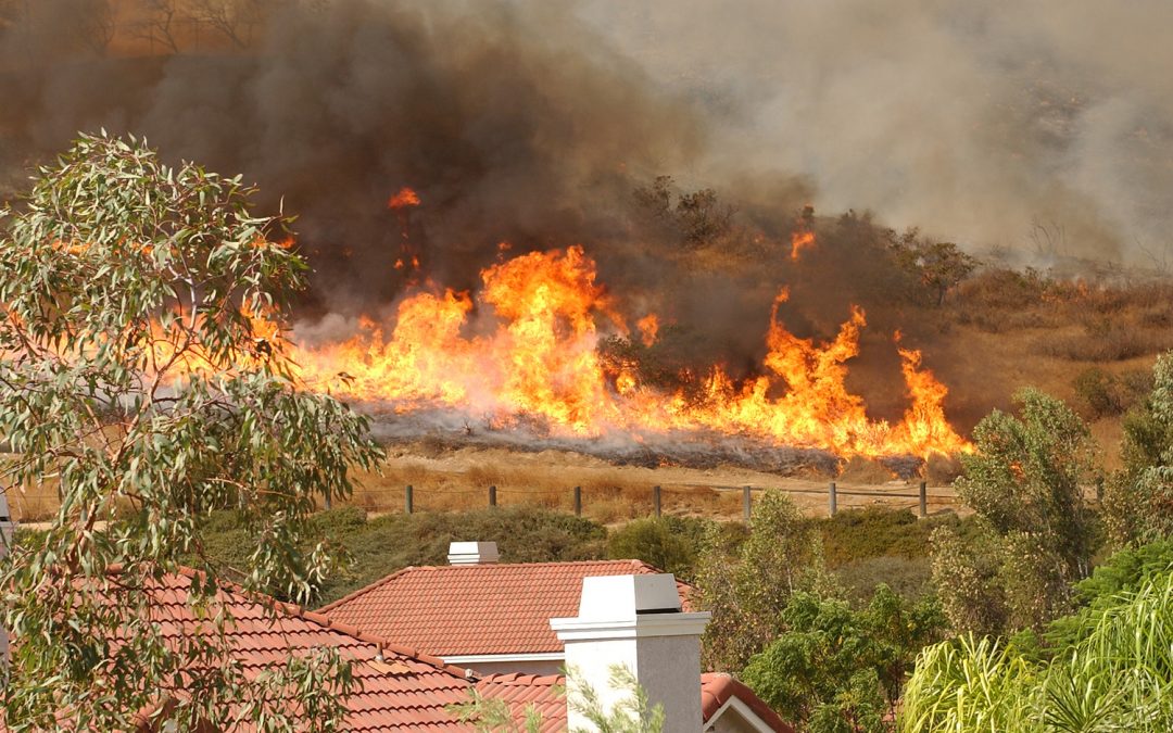 Flames from California's Northern Bay in October fire creep closer to homes. (Shutterstock image)
