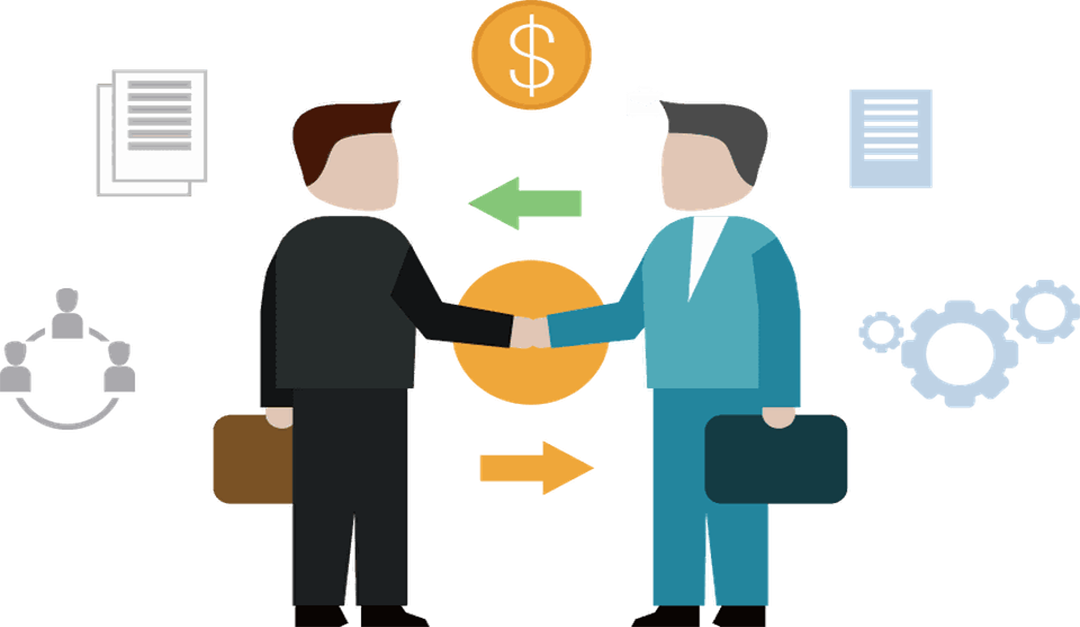 Businessman shakes hand together for their Partnership