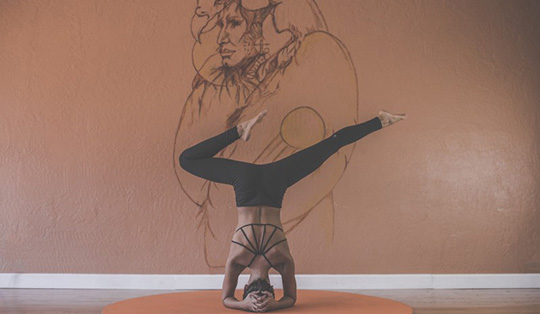 A girl doing yoga