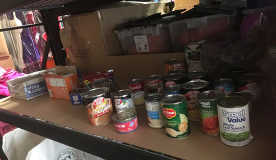 canned goods at the shelf