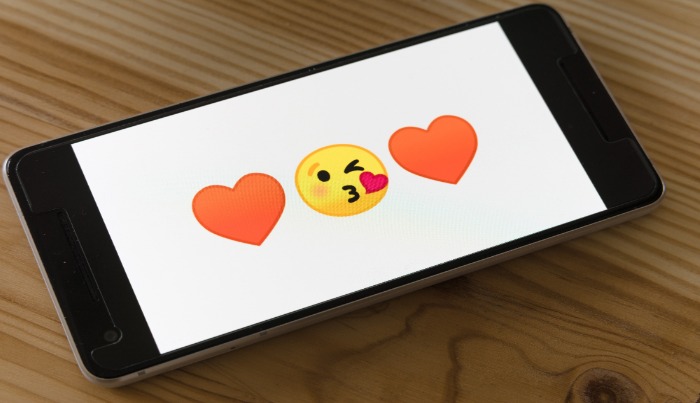 Emojis on screen of the phone