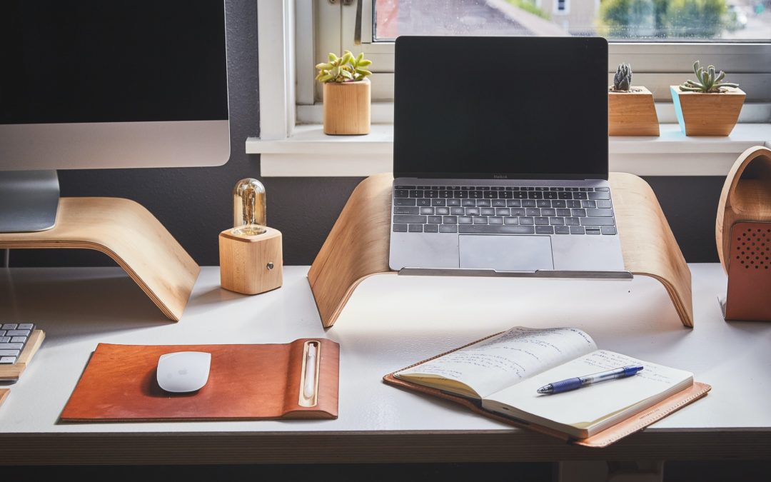 A desk of someone working from home