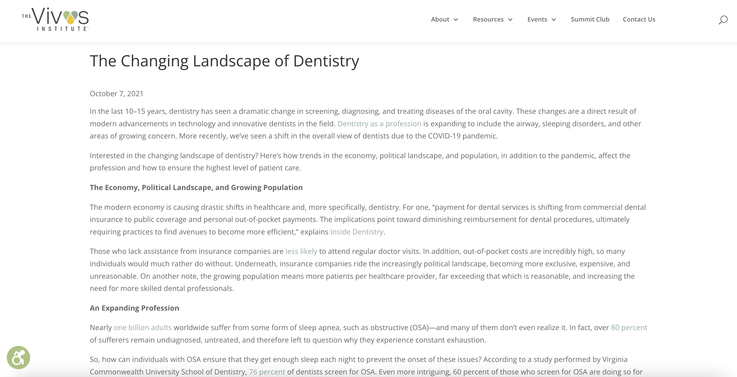 The Changing Landscape of Dentistry