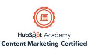 Hubspot Academy content marketing certified badge