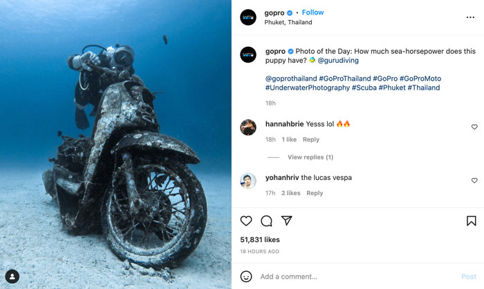example of user-generated content: GoPro Instagram post