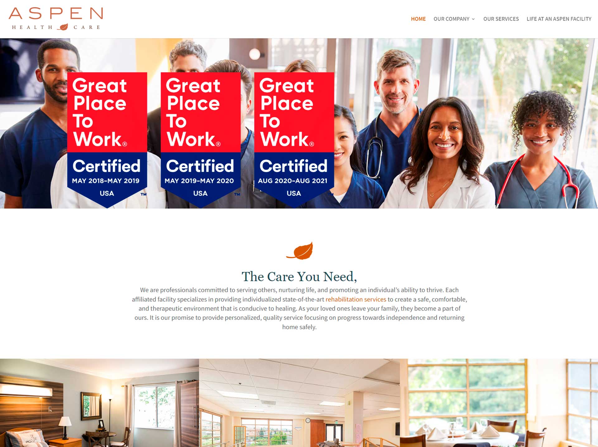 Aspen Skilled Health website