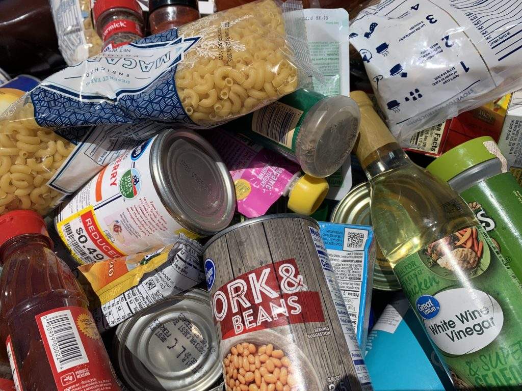 Food from food pantry bin