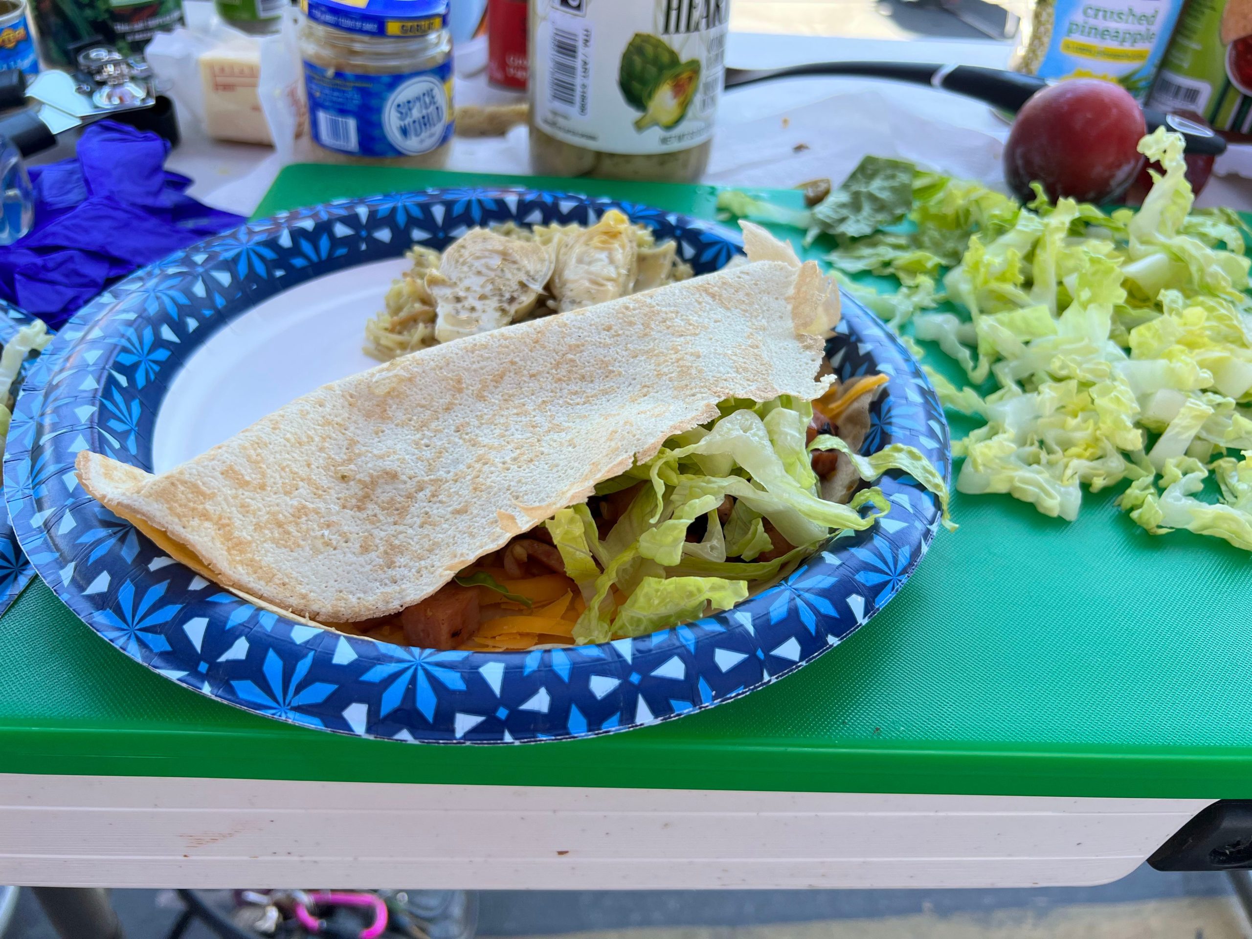 fajita with salad on the plate