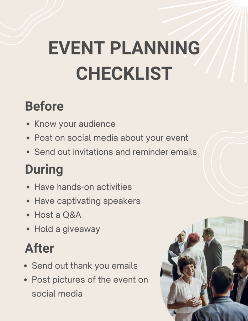 Checklist for how to plan a corporate event